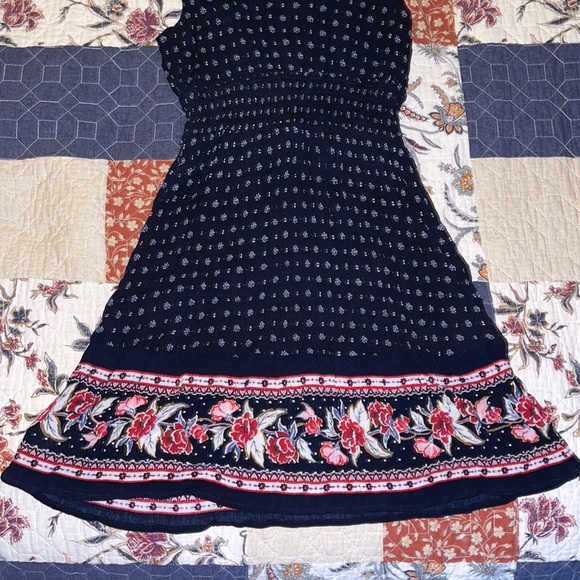 Aeropostale Navy/Floral/Smocked Mini Dress - Picture 7 of 10